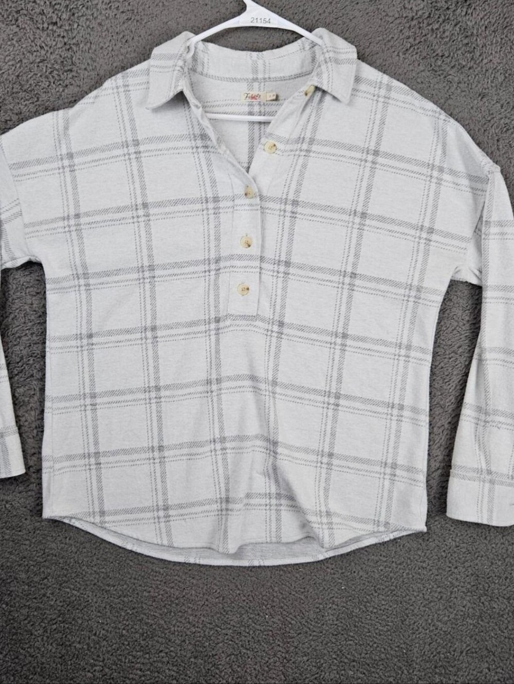 Faherty Womens Windowpane Henley Shirt